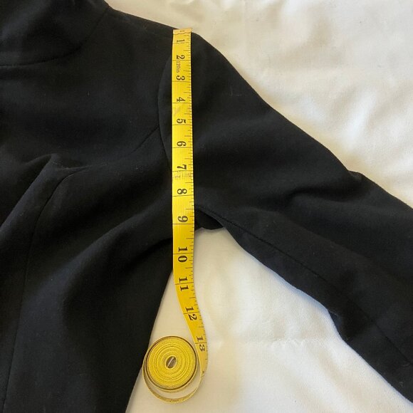 Kensie | Long Black Dress Coat Overcoat with Zipper/ Belt Closure | Size M - Picture 16 of 16